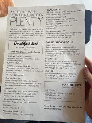 Menu January 2025  at Plenty in The Hague