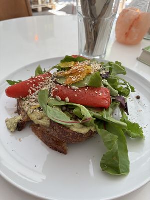 Sandwich with roasted bell pepper: quite tasty at Plenty in The Hague