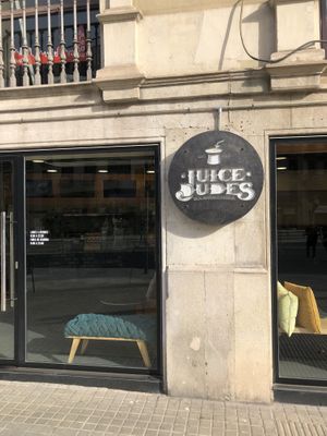 Outside  at Juice Dudes in Barcelona