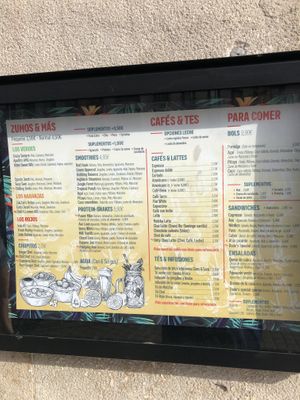 Menu  at Juice Dudes in Barcelona