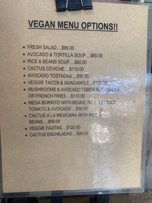 Vegan options at Cafe Ole in Loreto