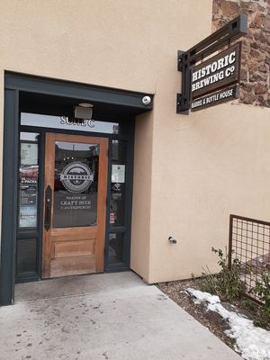 Store front at Historic Brewing Barrel + Bottle House in Flagstaff