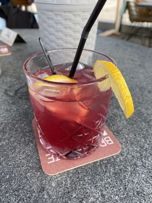 Home made lemonade with pomegranate, lemon and herb tea.  at Brasserie BLVD in Vlissingen