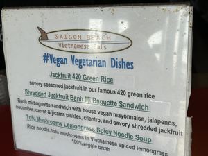 Vegan options   at Saigon Beach in Newport Beach