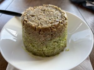 Vegan jackfruit green ricee  at Saigon Beach in Newport Beach