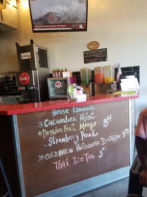 Counter. We had the cucumber mint! at Saigon Beach in Newport Beach