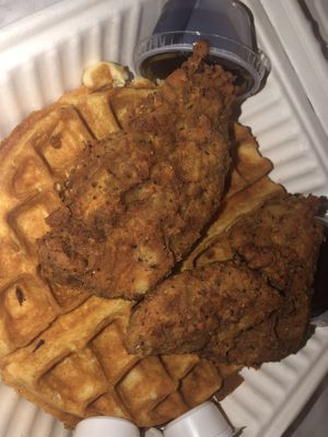 Chicken n waffles at Mark of the Beastro in Salt Lake City