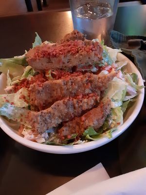 Beast Salad. The seitan on top is so yummy and tender. at Mark of the Beastro in Salt Lake City