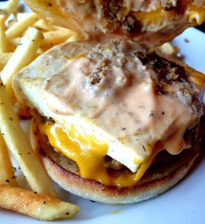 yes, that is slab of tofu at Mark of the Beastro in Salt Lake City
