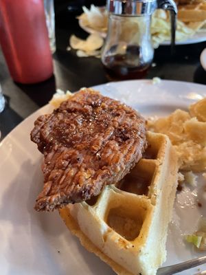 Chicken n waffles  at Mark of the Beastro in Salt Lake City