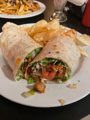Spicy chicken wrap  at Mark of the Beastro in Salt Lake City