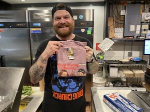 Andrew has the best vegan restaurant!!  at Mark of the Beastro in Salt Lake City