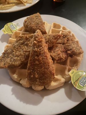 Chicken and waffles  at Mark of the Beastro in Salt Lake City