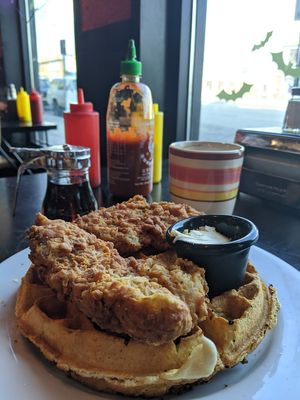 Chicken and waffles ($13.50) at Mark of the Beastro in Salt Lake City