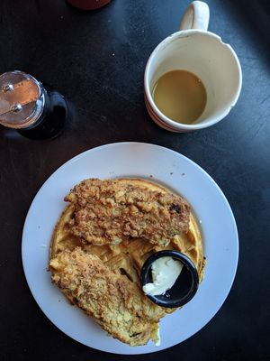 Fried chicken and waffles at Mark of the Beastro in Salt Lake City