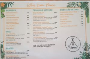 WHY NAM menu at Way Nam in Koh Phangan