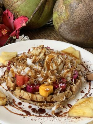 Waffles 🧇  #Veganuary at Way Nam in Koh Phangan