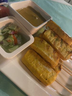 Satay tofu  at Phen's Restaurant in Phuket