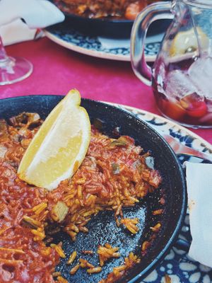 Vegetarian Paella. The little burnt bits at the bottom of the pan were the best! at Doña Clara in Tenerife