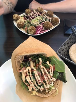 Falafel Pita + Medium Falafel plate at Nord Falafel in Copenhagen