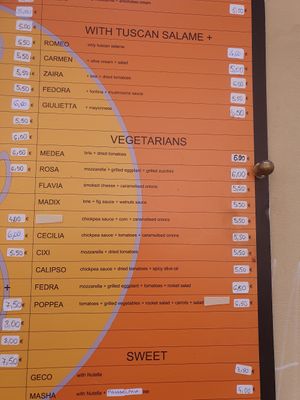 Carte at La Foca Pia in Pisa