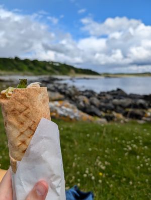 Hummus wrap (takeaway) at Helmi's in Isle Of Bute