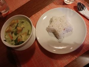 Green curry + rice at Chalita in Krabi