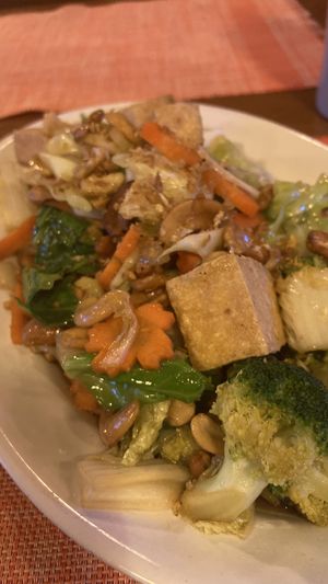 Cashew and tofu stir fry  at Chalita in Krabi