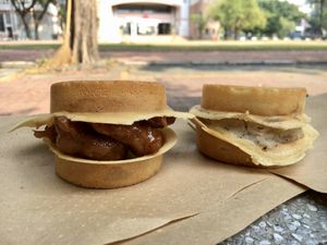 Vegan Bacon Potato and Vegan Chicken at Wheels of Fortune - Food Stall in Kaohsiung