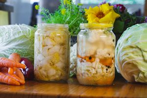 healthy fermented and crispy veggies at Makom in Yahad