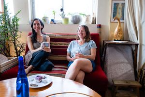 happy creamy desert at Makom in Yahad