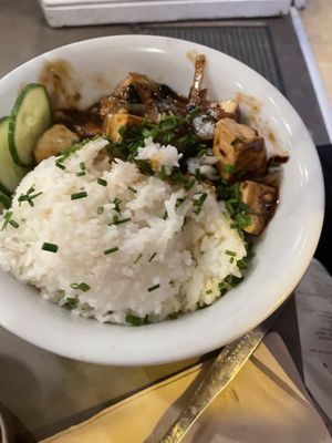 Rice with caramel tofu  at La Cantine Viêtgétarienne in Bordeaux