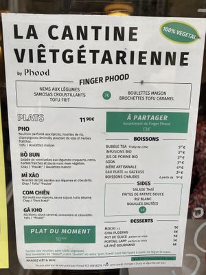 Le menu  at La Cantine Viêtgétarienne in Bordeaux