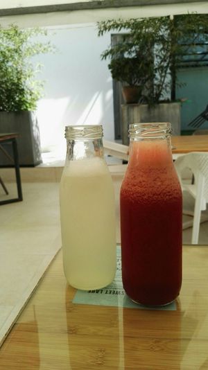Watermelon juice and homemade lemonade at Sprout in Kathmandu