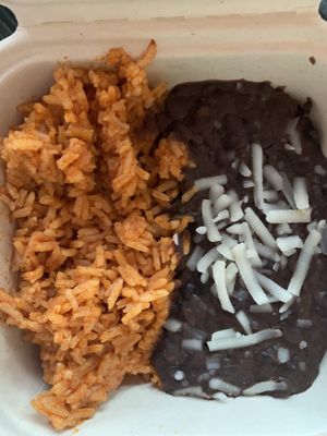 Beans and rice  at Conrad's Mexican Grill in San Pedro