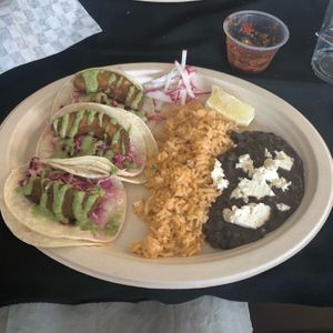 Vegan Fish Tacos at Conrad's Mexican Grill in San Pedro