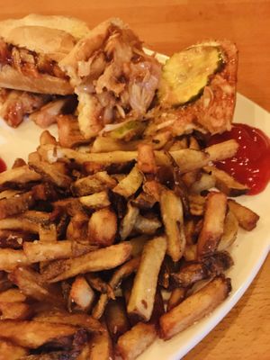 BBQ Jackfruit (started eating before the pic, delicious!) at Dewey Beer Co in Dewey Beach