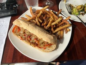Vegan Sausage & Peppers  at Dewey Beer Co in Dewey Beach