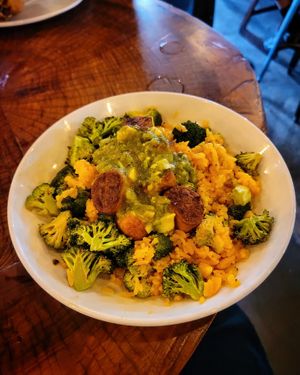 Sausage and Rice Saute at Dewey Beer Co in Dewey Beach