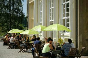 Seating outside at Manjushri in Ulverston