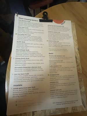 Part of the menu   at Pizzabar Rijslust in Tilburg