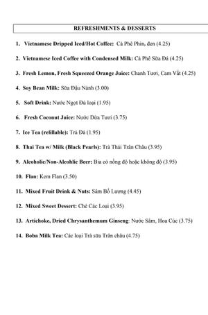 Online Menu 8 of 8    V = Vegan at Di Lac Cuisine in San Jose