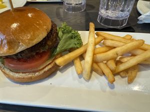 Veggie burger - not vegan bun I don’t think   at The Junction in Snowshoe