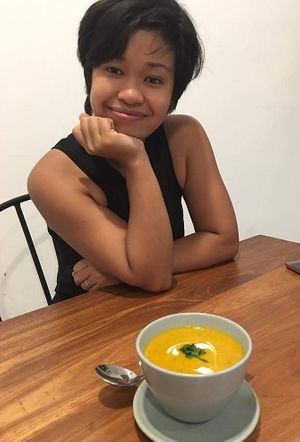 Pumpkin Soup for my pumpkin :) at Wholey Wonder Damai in Kuala Lumpur