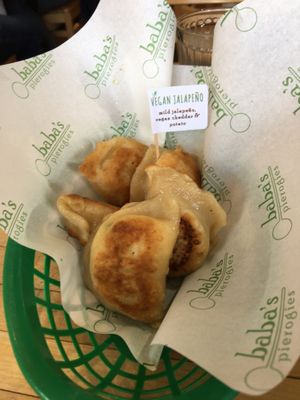 Jalapeño cheddar at Baba's Pierogies in Brooklyn