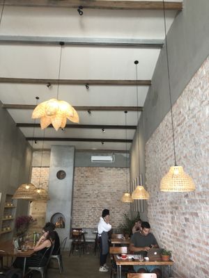 The seating at The Hideout Cafe in Da Nang