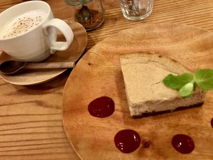 Coconut cheesecake (vegan)  at Cocowell Cafe in Osaka