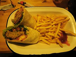 Falafel wrap at The Loop Bar in Tignes