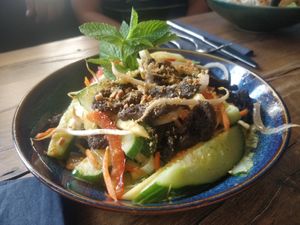 Mango soy meat salad at Madame Tâm City in Aachen