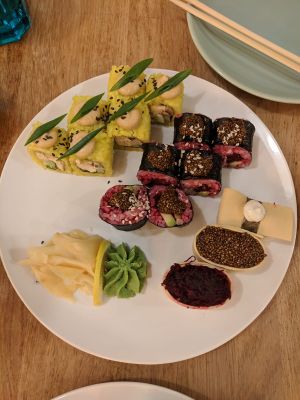 The small sushi set at Healthy Conscience in St Petersburg